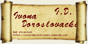 Ivona Doroslovački vizit kartica